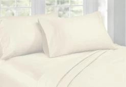 1000TC Cotton Sateen Ivory King Sheet Set By Phase 2
