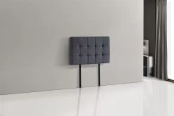 Linen Fabric Single Bed Deluxe Headboard Bedhead - Grey
