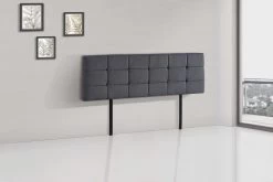 Linen Fabric King Bed Deluxe Headboard Bedhead - Grey