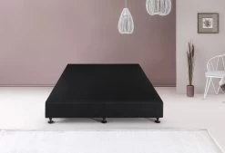 Palermo King Single Ensemble Bed Base Midnight Black Linen Fabric -Best Bedding Store 823201 2