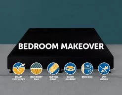 Palermo King Ensemble Bed Base Midnight Black Linen Fabric -Best Bedding Store 823261 2 1