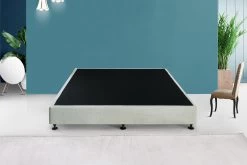 Palermo King Ensemble Bed Base Platinum Light Grey Linen Fabric -Best Bedding Store 823281 2