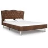 Bed Frame Brown Fabric 106x203 Cm King Single