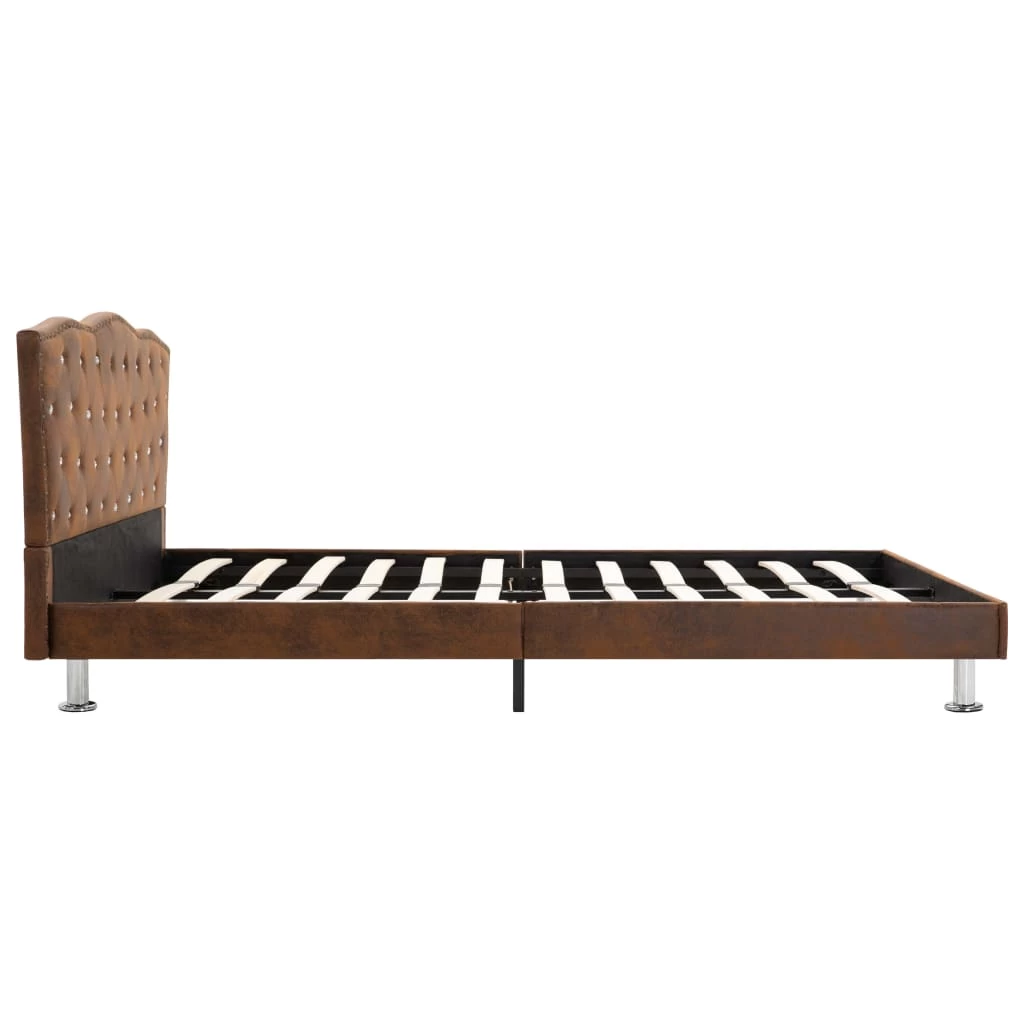 Bed Frame Brown Fabric 106x203 Cm King Single 6 Bed Frame Brown Fabric 106x203 Cm King Single - Image 4