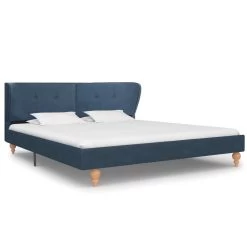 Bed Frame Blue Fabric 183x203 Cm King