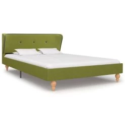 Bed Frame Green Fabric 106x203 Cm King Single