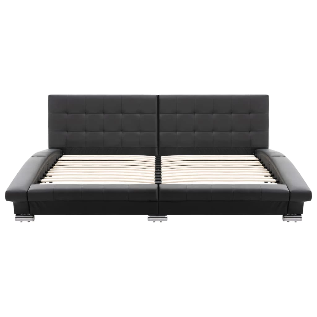 Bed Frame Black Faux Leather 183x203 Cm King 6 Bed Frame Black Faux Leather 183x203 Cm King - Image 4