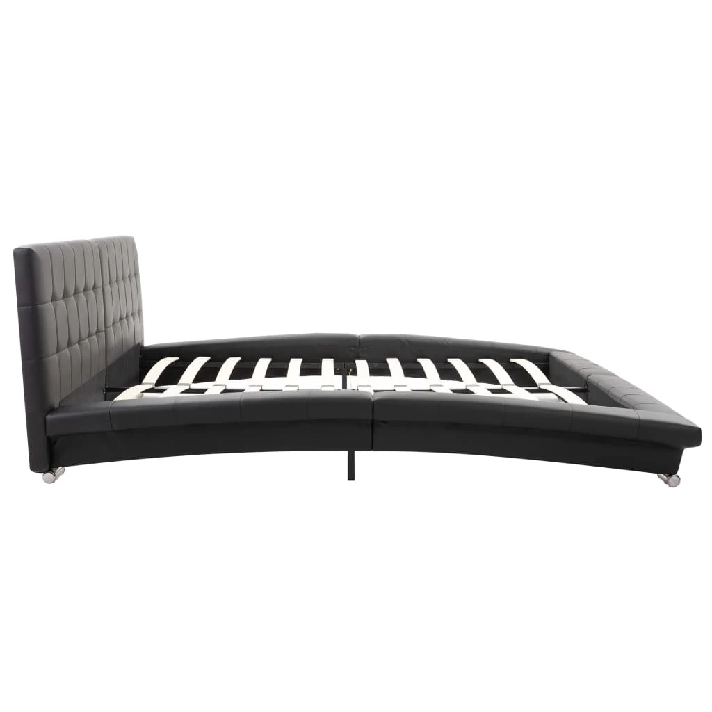 Bed Frame Black Faux Leather 183x203 Cm King 7 Bed Frame Black Faux Leather 183x203 Cm King - Image 5