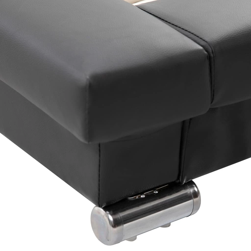 Bed Frame Black Faux Leather 183x203 Cm King 9 Bed Frame Black Faux Leather 183x203 Cm King - Image 7