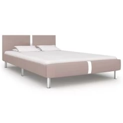 Bed Frame Cappuccino Faux Leather King Single