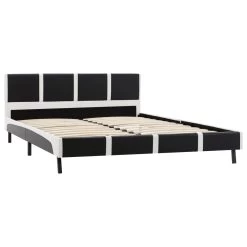 Bed Frame Black And White Faux Leather 106x203 Cm King Single 13 Bed Frame Black And White Faux Leather 106x203 Cm King Single -Best Bedding Store 8719883679761 g en hd 2