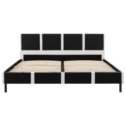 Bed Frame Black And White Faux Leather 106x203 Cm King Single 14 Bed Frame Black And White Faux Leather 106x203 Cm King Single -Best Bedding Store 8719883679761 g en hd 3