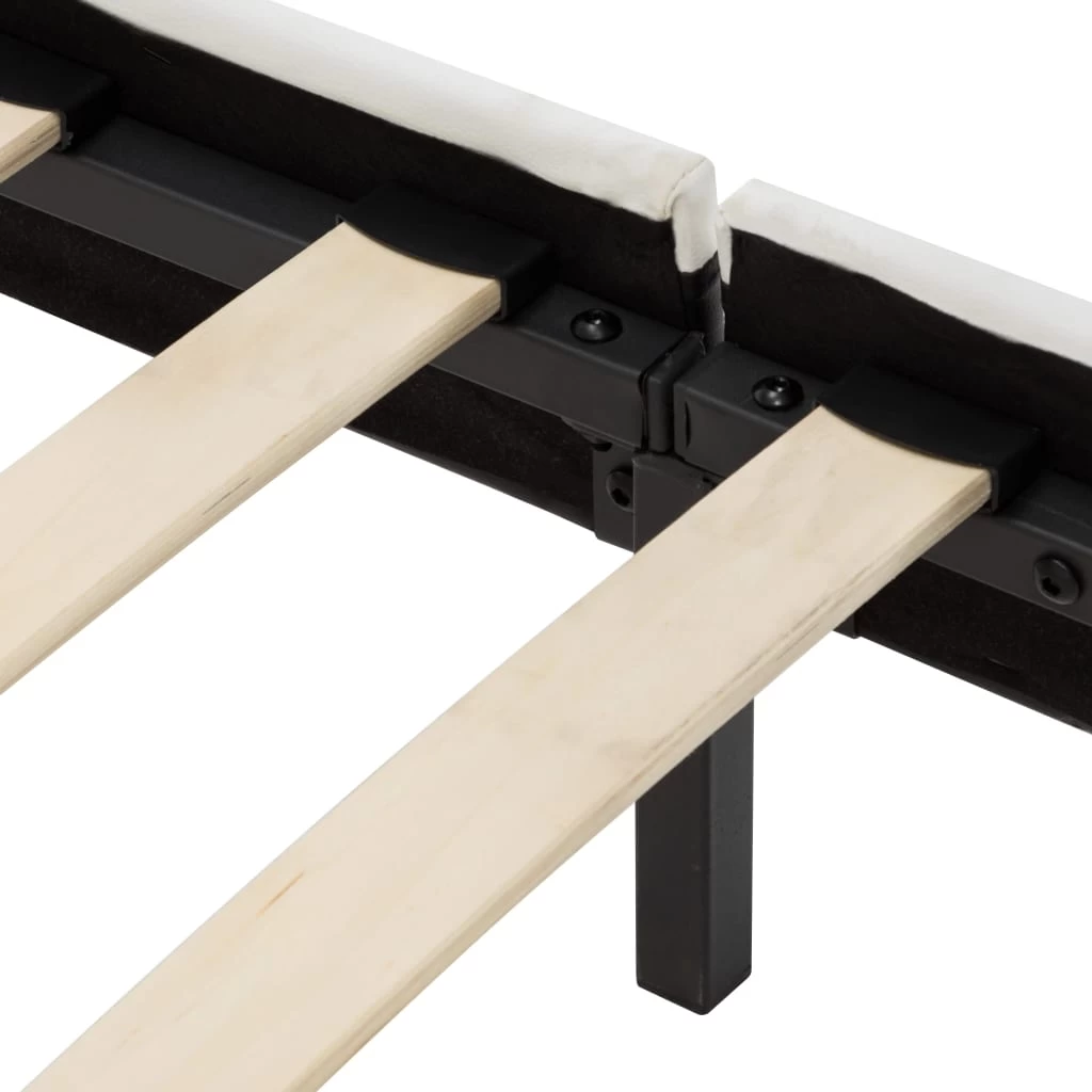 Bed Frame Black And White Faux Leather 106x203 Cm King Single 9 Bed Frame Black And White Faux Leather 106x203 Cm King Single - Image 7