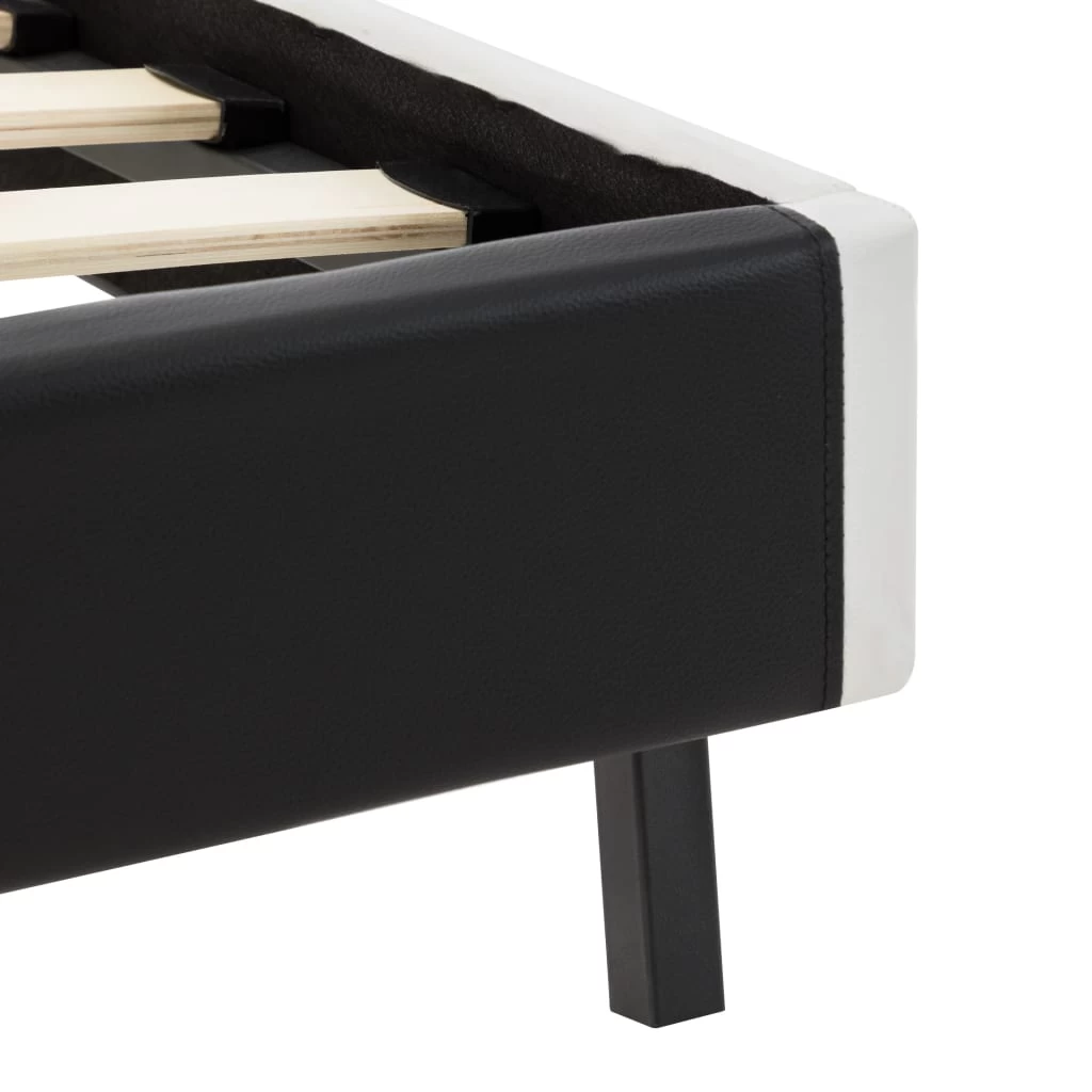 Bed Frame Black And White Faux Leather 106x203 Cm King Single 10 Bed Frame Black And White Faux Leather 106x203 Cm King Single - Image 8