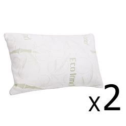 Giselle Bedding Set Of 2 Bamboo Pillow With Memory Foam