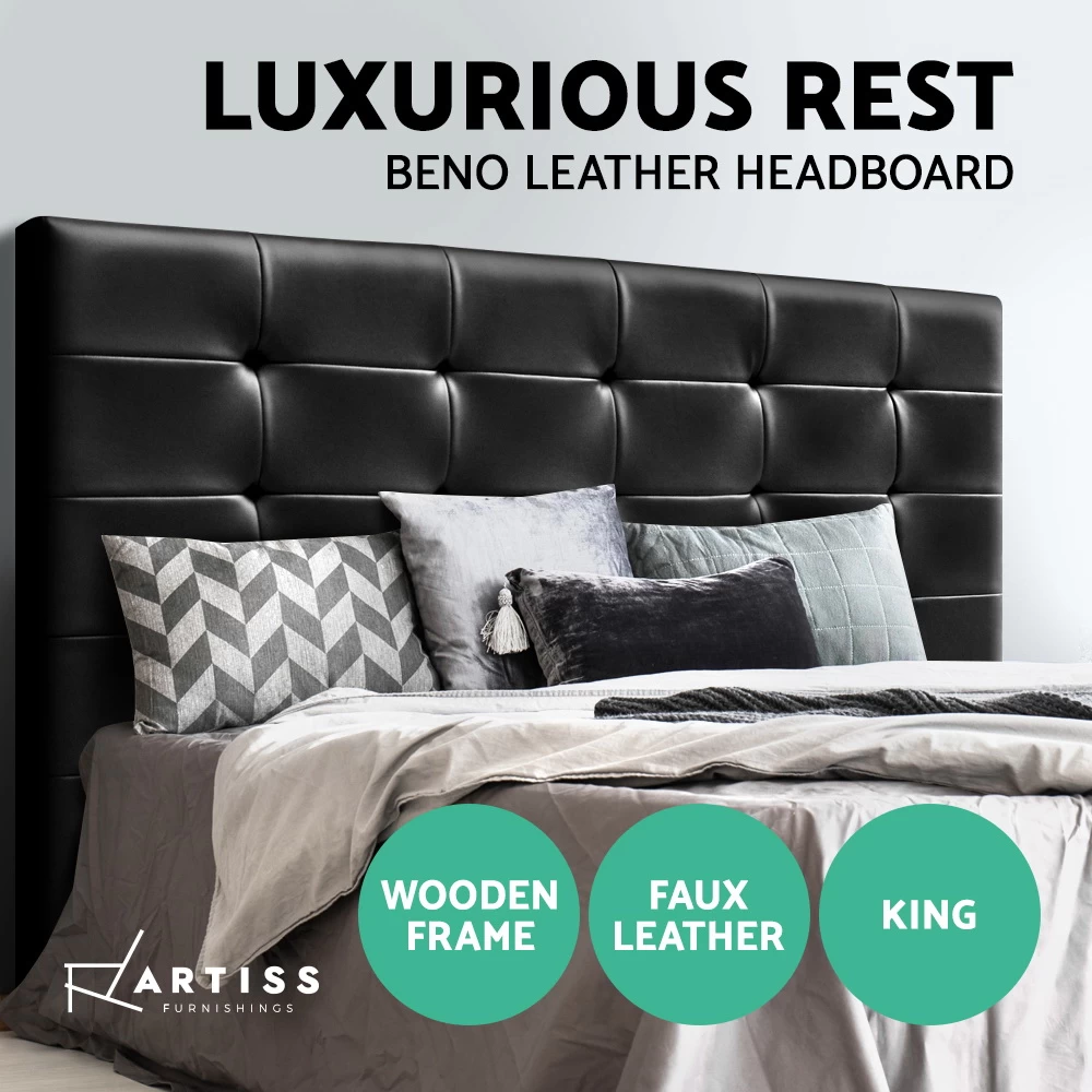 Artiss BENO King Size Bed Head Headboard Bedhead Leather Base Frame 5 Artiss BENO King Size Bed Head Headboard Bedhead Leather Base Frame - Image 3