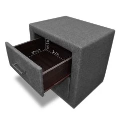 Artiss Fabric Bedside Table - Grey -Best Bedding Store BFRAME E BSIDE GY 02
