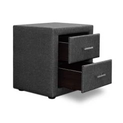 Artiss Fabric Bedside Table - Grey -Best Bedding Store BFRAME E BSIDE GY 04