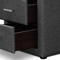 Artiss Fabric Bedside Table - Grey -Best Bedding Store BFRAME E BSIDE GY 05