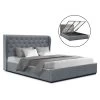 Artiss King Size Gas Lift Bed Frame Base With Storage Mattress Grey Fabric Wooden -Best Bedding Store BFRAME E ISSA K GY ABC 00