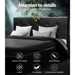 Artiss LISA Double Full Size Gas Lift Bed Frame Base With Storage Mattress Black Leather -Best Bedding Store BFRAME E LISA D BK ABC 03