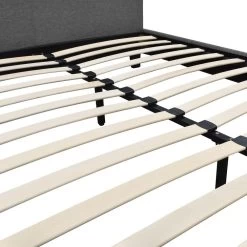 Bed Frame Double Size Base Mattress Platform Full Size Fabric Wooden Grey NEO -Best Bedding Store BFRAME E NEO D GY AB 06