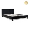 Bed Frame Double Size Base Mattress Platform Full Size Leather Wooden Black NEO -Best Bedding Store BFRAME E NEO DOU BK AB 00