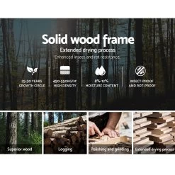 Bed Frame King Single Full Size Base Mattress Platform Fabric Wooden Grey NEO -Best Bedding Store BFRAME E NEO KS GY AB 04