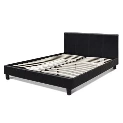 Bed Frame Queen Size Base Mattress Platform Full Size Leather Wooden Black NEO -Best Bedding Store BFRAME E NEO Q BK AB 03