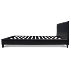 Bed Frame Queen Size Base Mattress Platform Full Size Leather Wooden Black NEO -Best Bedding Store BFRAME E NEO Q BK AB 04