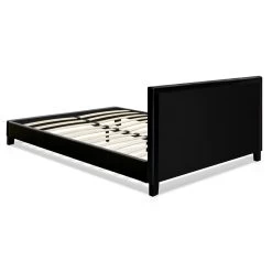 Bed Frame Queen Size Base Mattress Platform Full Size Leather Wooden Black NEO -Best Bedding Store BFRAME E NEO Q BK AB 05