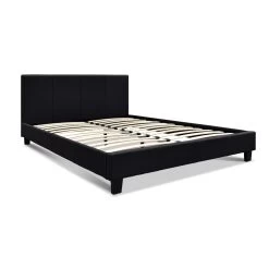 Bed Frame Queen Full Size Base Mattress Platform Fabric Wooden Charcoal NEO