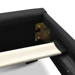 Bed Frame Queen Full Size Base Mattress Platform Fabric Wooden Charcoal NEO -Best Bedding Store BFRAME E NEO Q CHAR AB 07