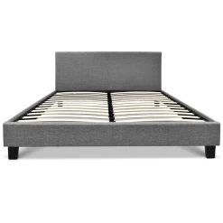 Bed Frame Queen Size Base Mattress Platform Full Size Fabric Wooden Grey NEO -Best Bedding Store BFRAME E NEO Q GY AB 02