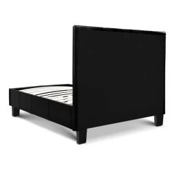 Bed Frame Single Size Base Mattress Platform Full Size Leather Wooden Black NEO -Best Bedding Store BFRAME E NEO S BK AB 04
