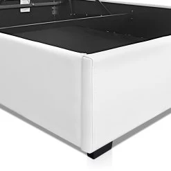 Artiss Double Size PU Leather And Wood Bed Frame Headboard -White -Best Bedding Store BFRAME E NINO D WH AB 07