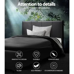 Artiss NINO King Single Size Gas Lift Bed Frame Base With Storage Mattress Black Leather -Best Bedding Store BFRAME E NINO KS BK ABC 03