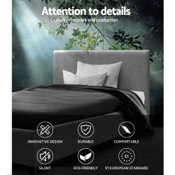 Artiss King Single Size Gas Lift Bed Frame Base With Storage Mattress Grey Fabric NINO -Best Bedding Store BFRAME E NINO KS GY AB 02