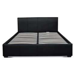 Artiss Queen Size PU Leather And Wood Bed Frame Headboard - Black -Best Bedding Store BFRAME E NINO Q BK AB 02