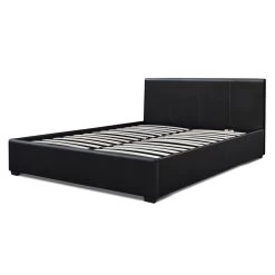 Artiss Queen Size PU Leather And Wood Bed Frame Headboard - Black -Best Bedding Store BFRAME E NINO Q BK AB 03