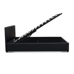 Artiss Queen Size PU Leather And Wood Bed Frame Headboard - Black -Best Bedding Store BFRAME E NINO Q BK AB 05