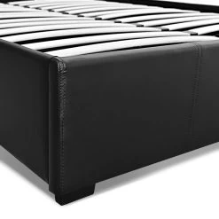 Artiss Queen Size PU Leather And Wood Bed Frame Headboard - Black -Best Bedding Store BFRAME E NINO Q BK AB 07