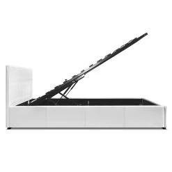 Artiss Queen Size PU Leather And Wood Bed Frame Headboard -White -Best Bedding Store BFRAME E NINO Q WH AB 05