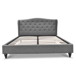 Artiss Double Size Wooden Upholstered Bed Frame Headboard - Grey -Best Bedding Store BFRAME E PIER D GY AB 02
