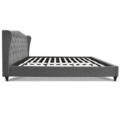 Artiss King Size Wooden Upholstered Bed Frame Headboard - Grey -Best Bedding Store BFRAME E PIER K GY AB 03