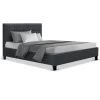 Bed Frame Single Size Base Mattress Platform Fabric Wooden Charcoal SOHO -Best Bedding Store BFRAME E SOHO S CHAR AB 00