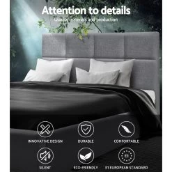 Artiss Double Full Size Bed Frame Base Mattress Fabric Wooden Grey TINO 11 Artiss Double Full Size Bed Frame Base Mattress Fabric Wooden Grey TINO -Best Bedding Store BFRAME E TINO D GY AB 02