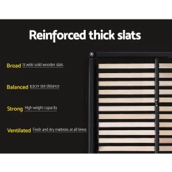 Artiss Double Full Size Gas Lift Bed Frame Base With Storage Platform Fabric -Best Bedding Store BFRAME E TOKI D GY AB 05