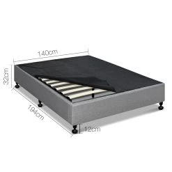 Artiss Double Size Fabric And Wood Bed Frame - Grey -Best Bedding Store BFRAME E TOMI D GY 01