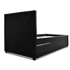 Artiss King Single Size Trundle Bed Frame Headboard - Black -Best Bedding Store BFRAME E TRUN KS BK ABC 04